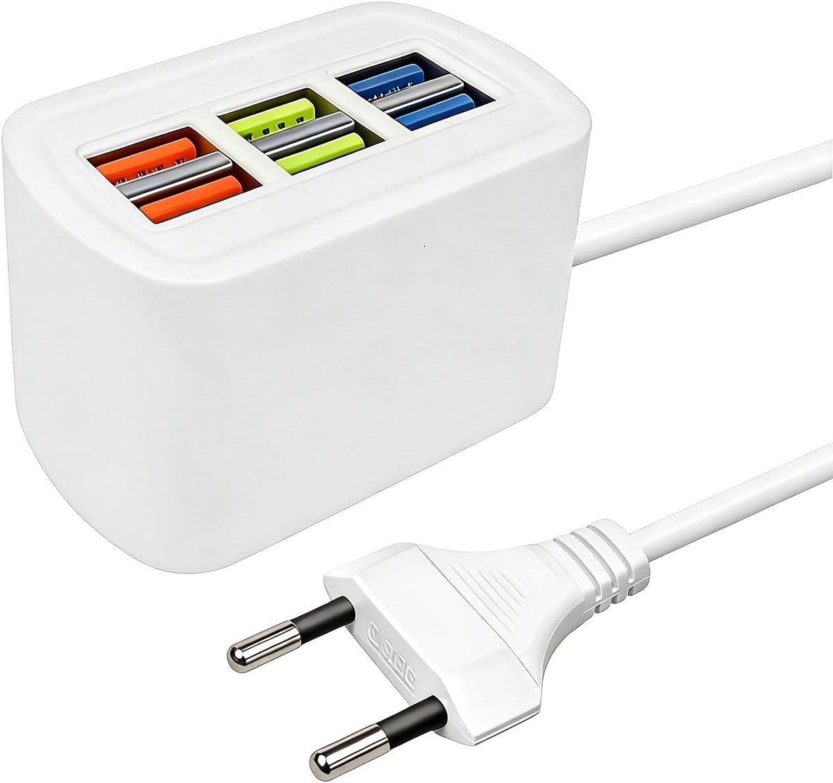 USB Laadstation - Meervoudig Opladen - Alle Apparaten - Zes Poorten - Compact Ontwerp - Zwart