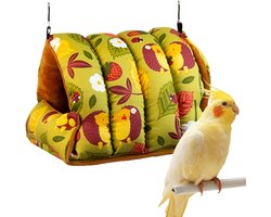 Opvouwbare Hangmat - Dierenhuisje Slaaptent - Kleine Huisdieren - Zachte Flanellen Voering - 29 x 23 x 21 cm - Geel