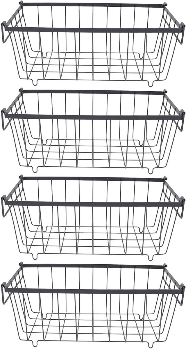 Vriesmanden Set - Diepvries Organizers - Voedsel Opslag - Zware Metaaldraad - 37 x 18 x 155cm