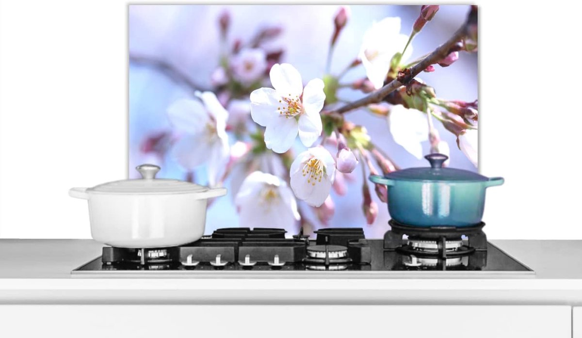 Keuken Spatscherm Spatwand Keuken Kookplaat Beschermen Hittebestendig Materiaal 70x50 cm Veelkleurig Bloemen