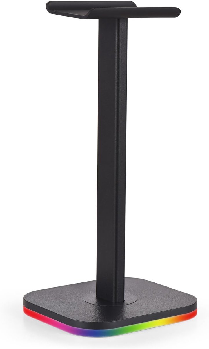 Hoofdtelefoonstandaard - Headset Houder - Bureau Organisatie - Aanpasbare RGB Verlichting - 21 x 11 x 2.4 cm