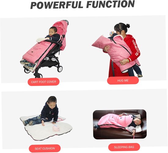 Wandelwagen Voetenzak - Kinderwagen Slaapzak - Winterse Uitjes - Pluche Voering Rits - 93x43 cm - Zwart — afbeelding 5