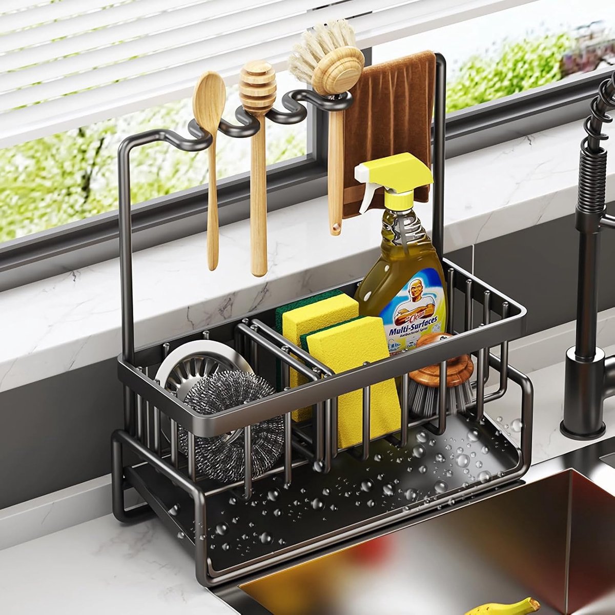 Keuken Organizer - Opbergrek Kast - Keuken Ordenen - Compact Ontwerp - 23 x 6 x 24 cm