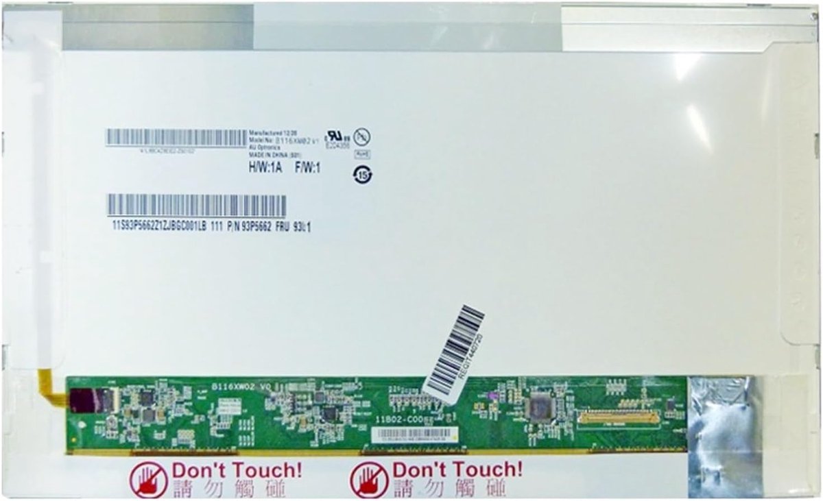 LCD Scherm - Beeldschermpaneel Touch - Laptop Vervanging - HD Resolutie Mat - 116 Inch - één kleur