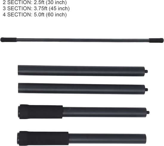 Yoga Stretch Stick - Fitness Hulpmiddel - Houding Verbeteren - Stevige Stalen Constructie - 4 Delige Set — afbeelding 5