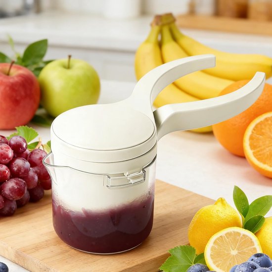 Handpers Fruit - Sap Perser - Drankjes Maken - Niet-Glijdende Greep - 9x27x11.4cm - Wit — afbeelding 2