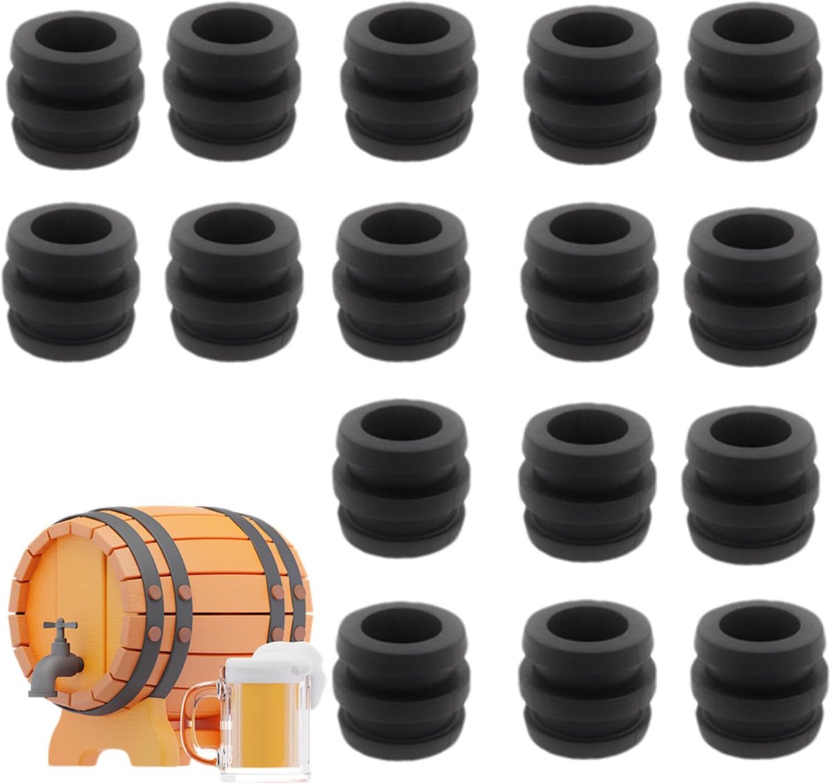Tafelvoetbal Bumpers - Kicker Onderdelen - Spelverbetering - Zacht Rubber - 16 Stuks - Zwart