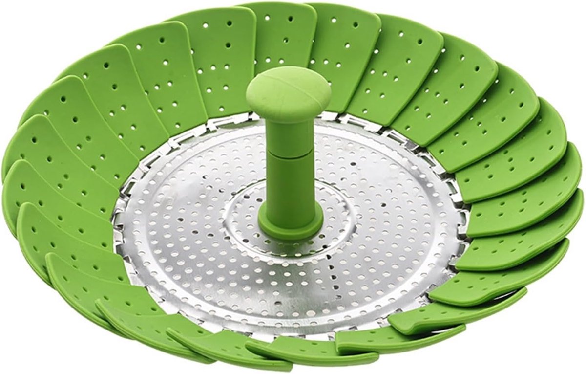 Opvouwbaar Stoommand - Keuken Inzet - Gezond Koken - Inklapbaar Ontwerp - Past In Elke Pan - Groen