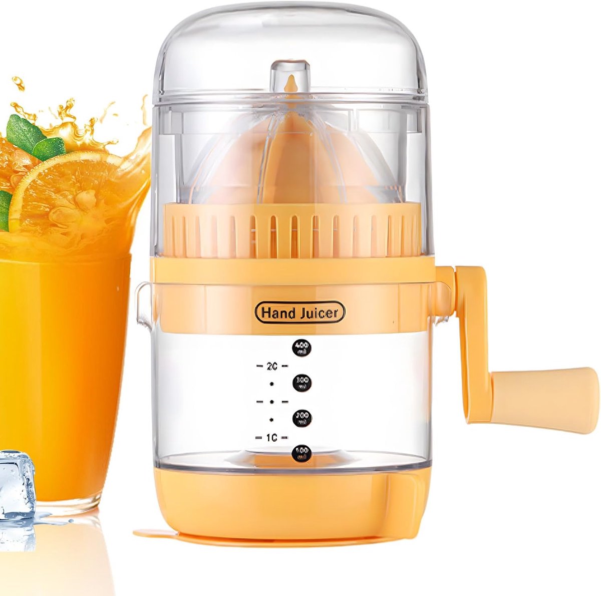 Handpers Keuken - Citruspers Sapmaker - Vers Sap Maken - Voedselveilig Materiaal - Compact Ontwerp - Geel