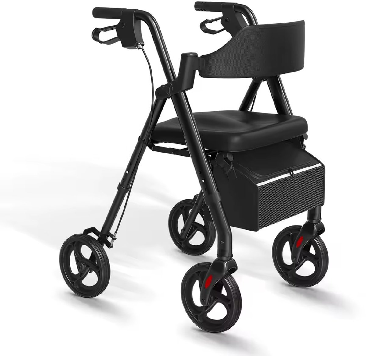 Vedder House - Rollator - Zwart - Opvouwbaar - Lichtgewicht - Ergonomisch - Rugsteun - In hoogte verstelbaar