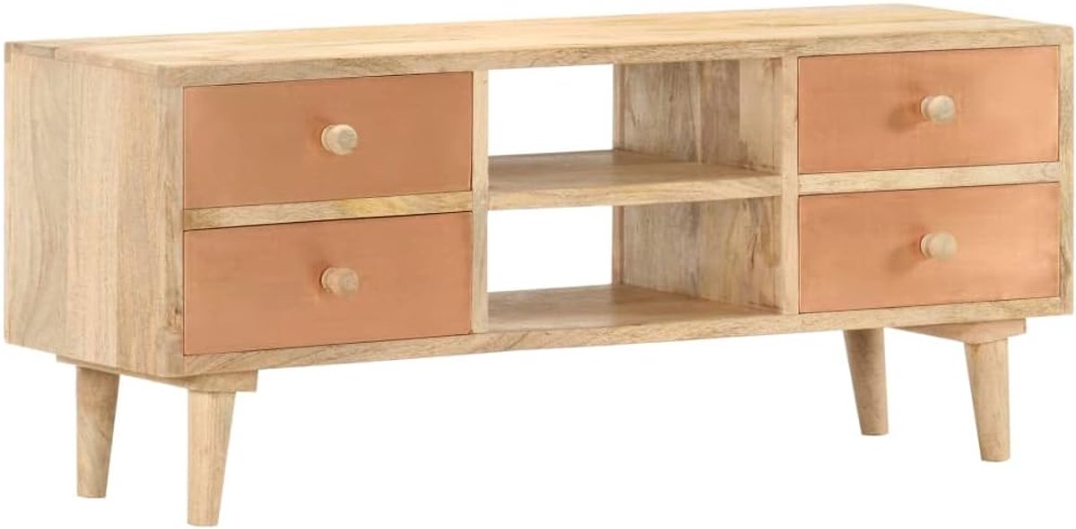 Tv-meubel - Hifi Kast Dressoir - Woonkamer Opbergen - Massief Mangohout - 110 x 30 x 45 cm - Bruin