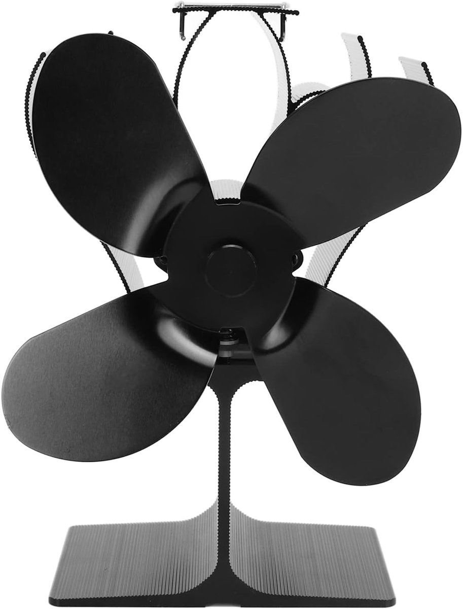 Kachel Ventilator - Warmte Aangedreven - Efficiënte Verwarming - Zelfstartend Stil - 4 Bladen