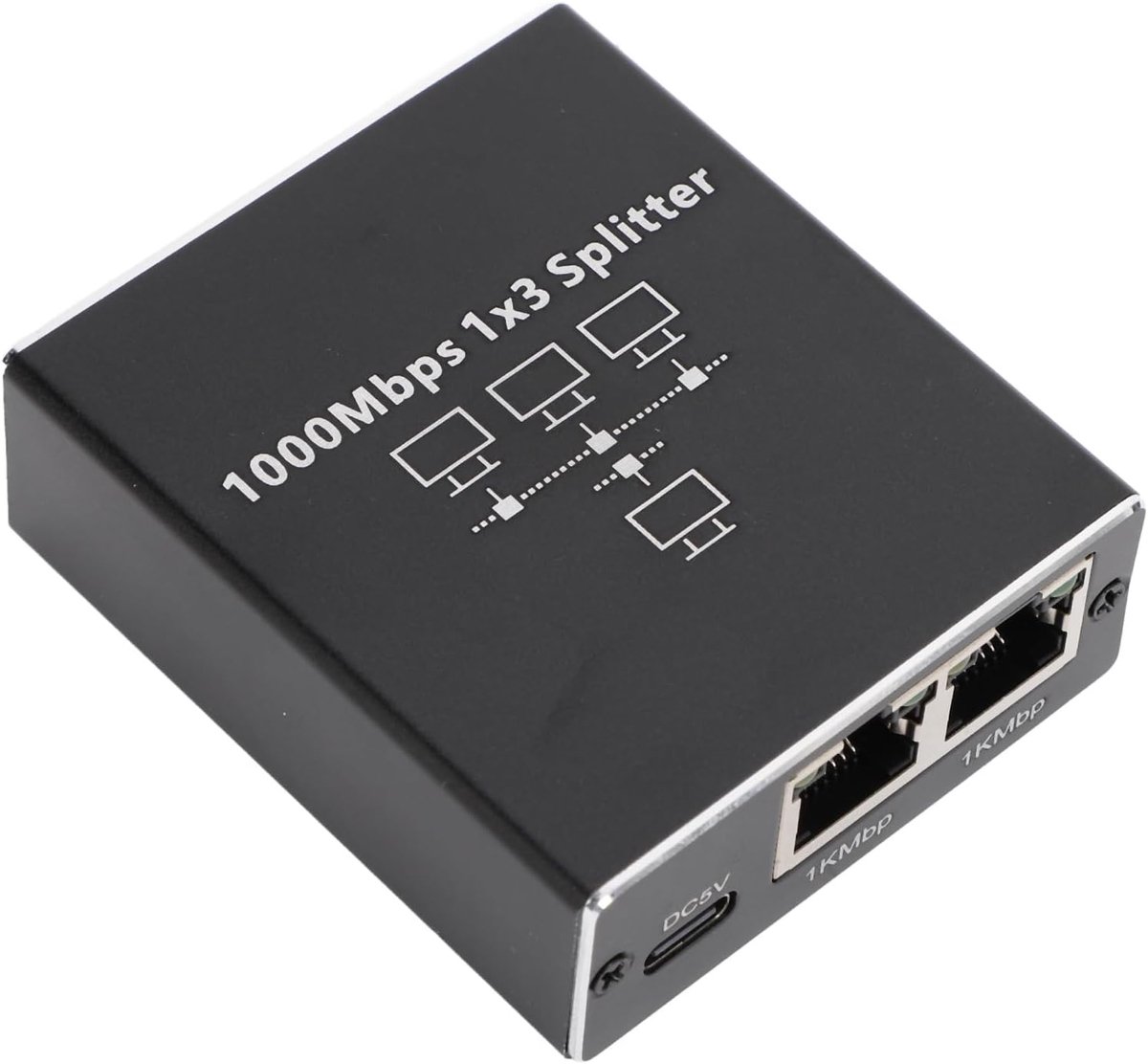 Ethernet Splitter - Netwerk Switch - Gelijktijdig Netwerken - Gigabit Snelheid - 1 tot 3 Poorten