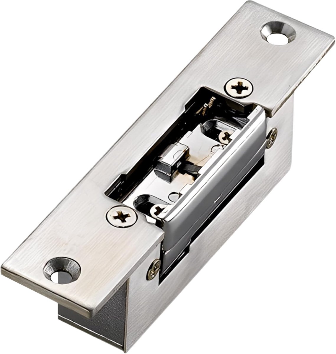 Elektrisch Deurslot - Veiligheidsslot Deur - Toegangscontrole - Smal Roestvrij Staal - 10x3x3 cm - Zilver