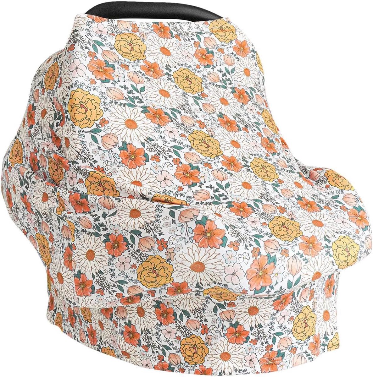 Autostoelhoes - Kinderwagenhoes Luifel - Reizen met baby - Ademende stof - 29 x 68.5 x 70 cm - Bloem A.