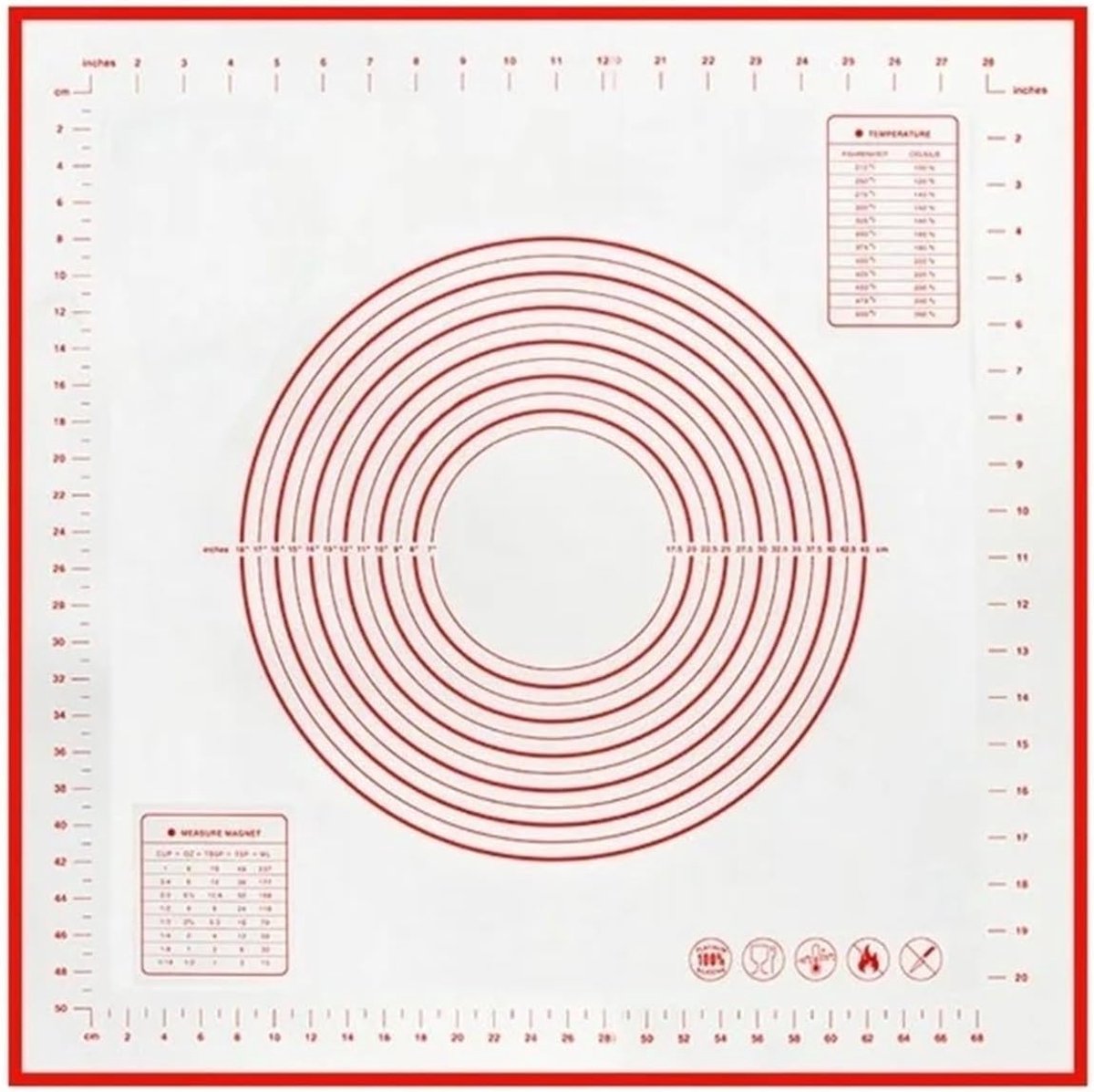 Noedelmat Siliconen - Bakmat Deegmat - Koken Bakken - Antiaanbaklaag - 60 x 60 cm