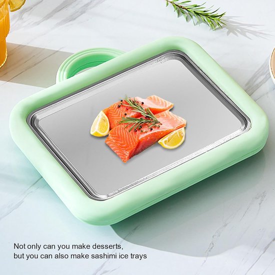 IJsmachine - IJsplaat Fruitijs - Zelfgemaakt Dessert - Innovatief Unplugged Ontwerp - 22.5 x 17.5 x 4 cm - Groen — afbeelding 4