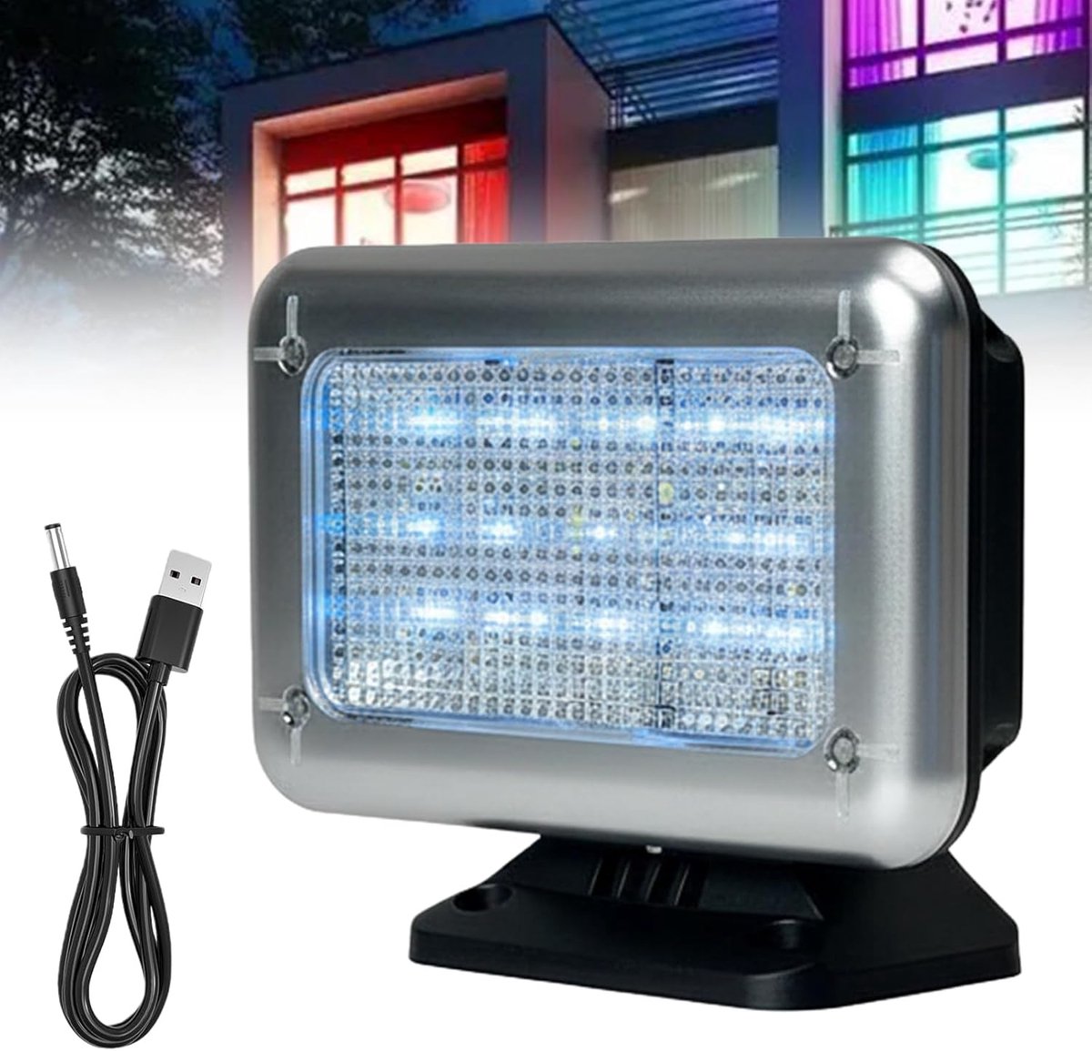 Tv Simulator - Inbraakpreventie Lamp - Huis Beveiligen - 24 LEDs 4 Programma's - 12 x 9 x 4 cm