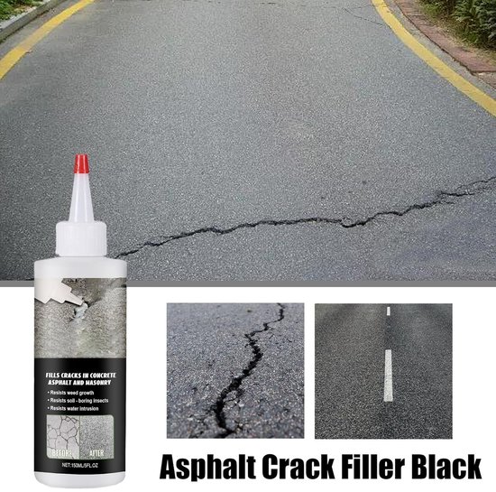 Asfalt Scheurvuller - Weg Reparatie Kit - Oprit Onderhoud - Duurzaam & Waterdicht - 150 ml Inhoud - Zwart — afbeelding 4
