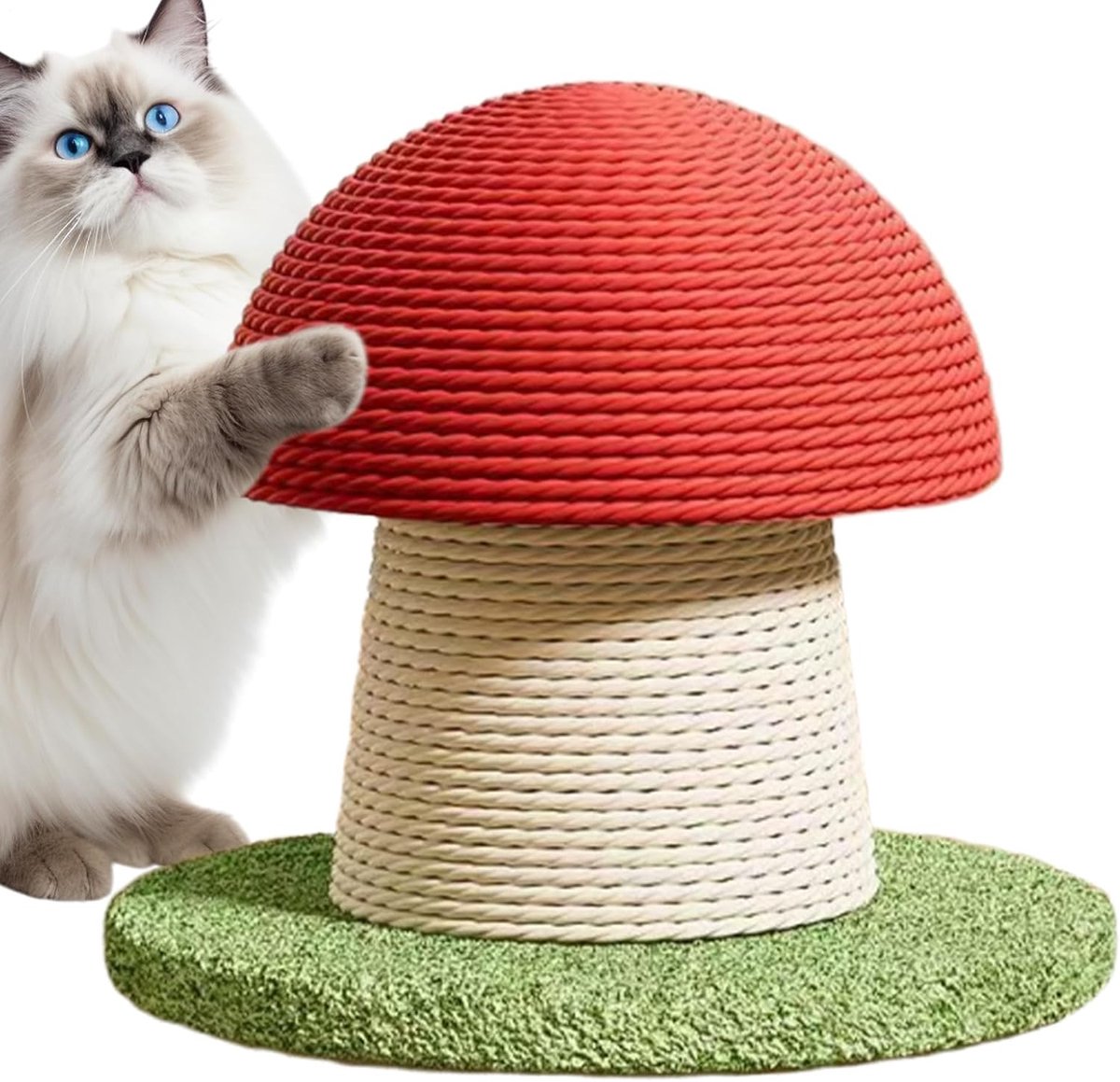 Krabpaal voor katten - Paddestoelvormig interactief kattenspeelgoed - Voor binnen en buiten - 18 x 18 cm - Geschikt voor kleine katten