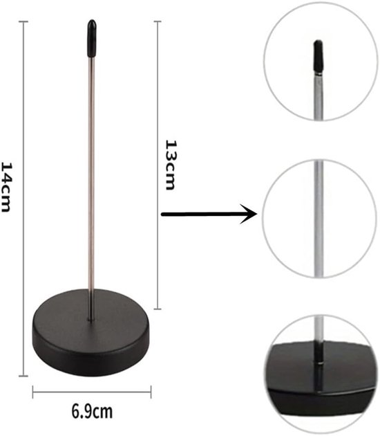 Kwitantiehouders 4 Stuks - Papieren Puntenhouder - Bestellingen Sorteren - Stabiele Ronde Basis - 14 cm Lengte - Zwart — afbeelding 5