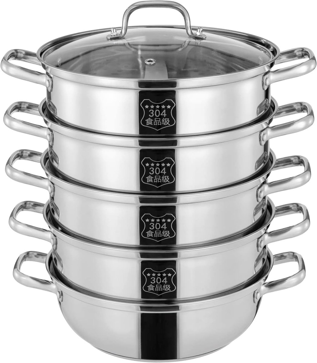 Inductie Stoompan - Grote Capaciteit Stomer - Gezond Koken - Verdikte Duurzame Bodem - 30 cm Diameter