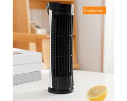 Draagbare Torenventilator - Stille Koeling - Bureau Ventilator - Veiligheidsgreep Inklemmen - 25 cm - Zwart