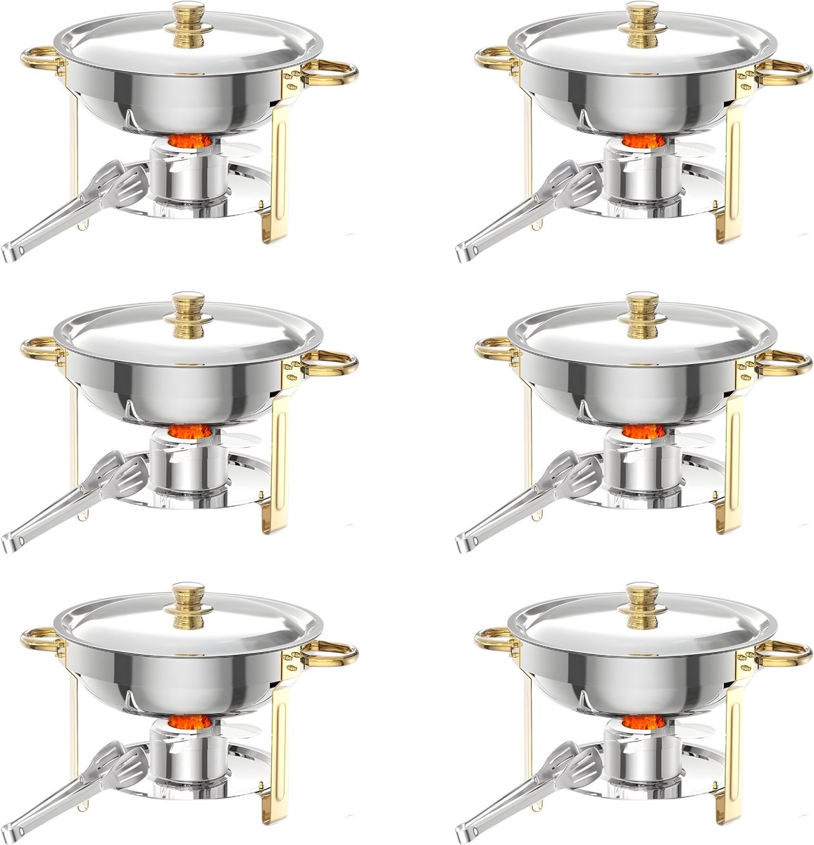 Buffet Warmhoudset 5L - Chafing Dish Set 6 Stuks