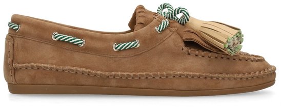 Sacha - Dames - Bruine suède bootschoenen met franjes - Maat 42