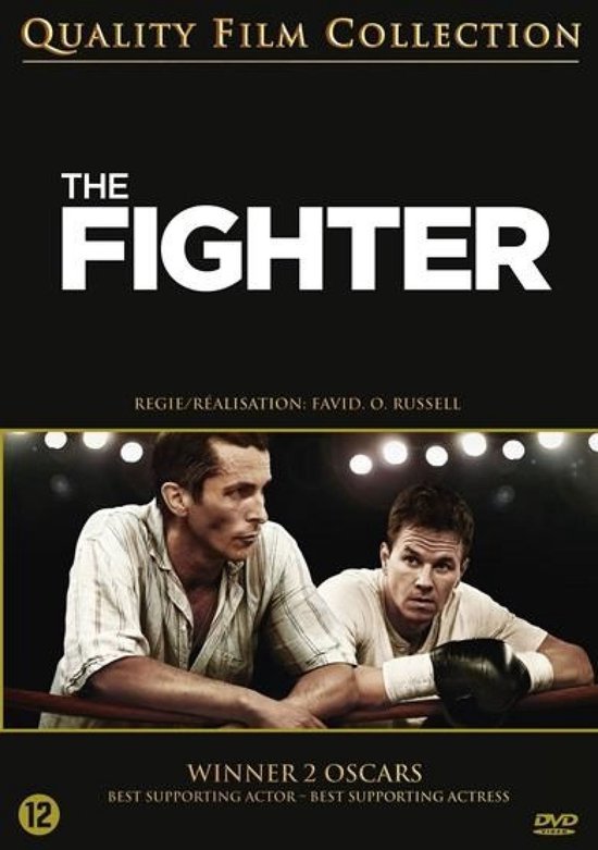 Couverture DVD du film The Fighter avec Christian Bale et Mark Wahlberg. En haut : "QUALITY FILM COLLECTION" et "THE FIGHTER". En bas : "WINNER 2 OSCARS".