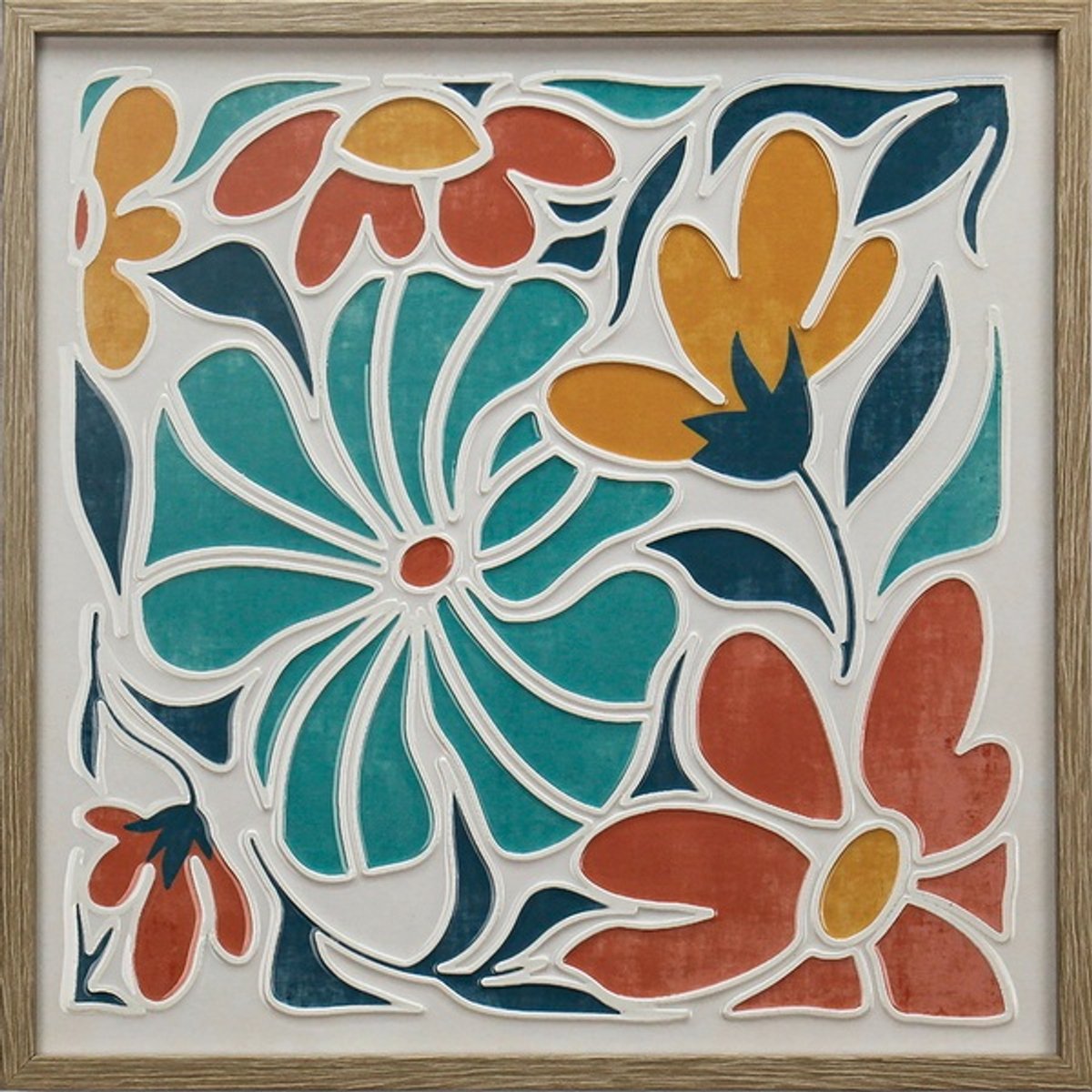 Schilderij floral met resin coating