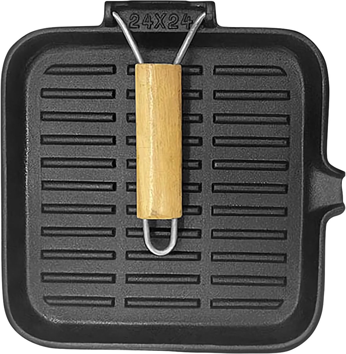 Gietijzeren Koekenpan - Bakpan - Hittebestendig Koken - Vouwbare Handgreep - 24cm Diameter