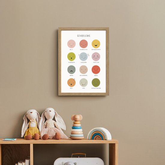 Nachtlampje 30x40 cm - Kinder lamp - Gevoelens - Leren voor kinderen - Educatief - Kleuren - Tafellamp kinderkamer draadloos - Slaapkamer lampje - Bedlamp kinderen - Kinderlampje - Wandlamp babykamer - Nachtlampjes van Merkloos — afbeelding 3