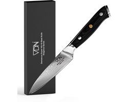 VDN Schilmes Damaststaal VG-10 - Japans Groentemes 21 cm - 66 Lagen Damascus Staal - Professioneel Keukenmes met Giftbox