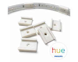 LED Strip Clip Philips Hue – 12 Stuks – LED Strip Bevestiging Houder – Philips Hue Lightstrip Accessoire – LED Strip Klemmen met Schroefgat – Montage Clips voor LED Verlichting – Kabelmanagement & LED Strip Beugel Wit