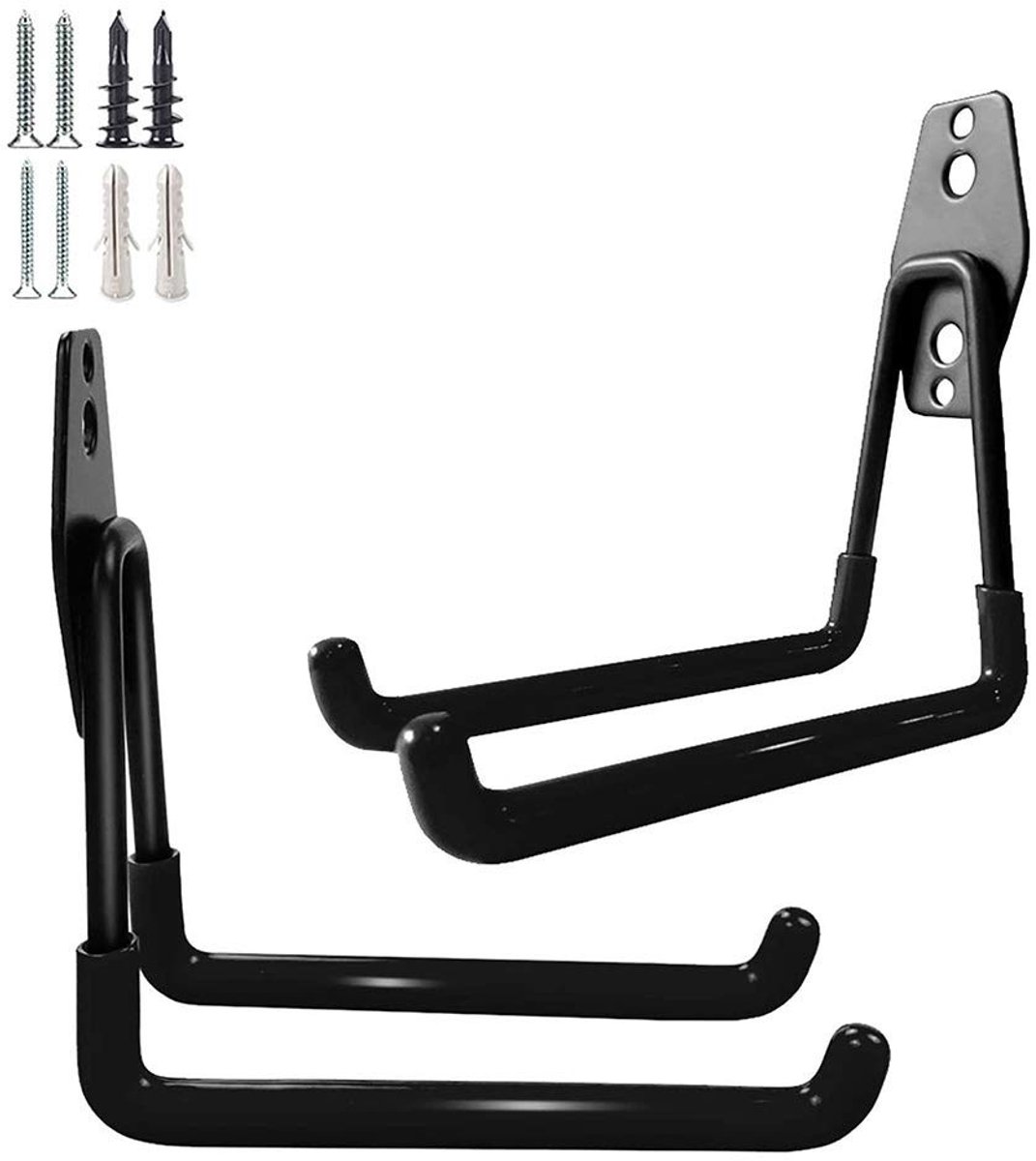 Allecto - Garage Storage Hooks - Gereedschap Organizer - Duurzaam ontwerp - Medium formaat - Met rubberen coating - Geschikt voor garage - Zwart model