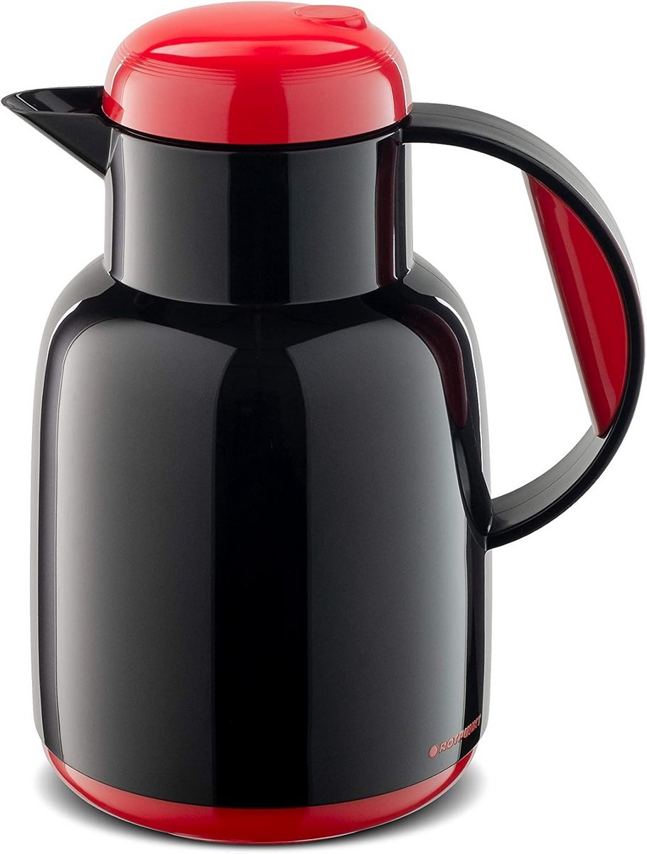 Isolatiekolf 1,0 Liter Zwart Oranje RVS