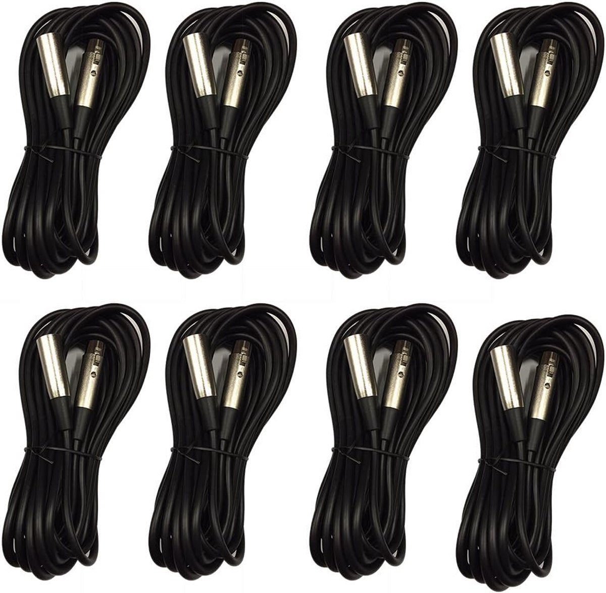 6 Meter XLR Microfoonkabel - Set van 8 - Professionele Kwaliteit