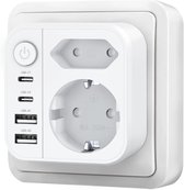 TESSAN Stekkerdoos met 11 Voudige 3 USB Poorten, Stopcontact met