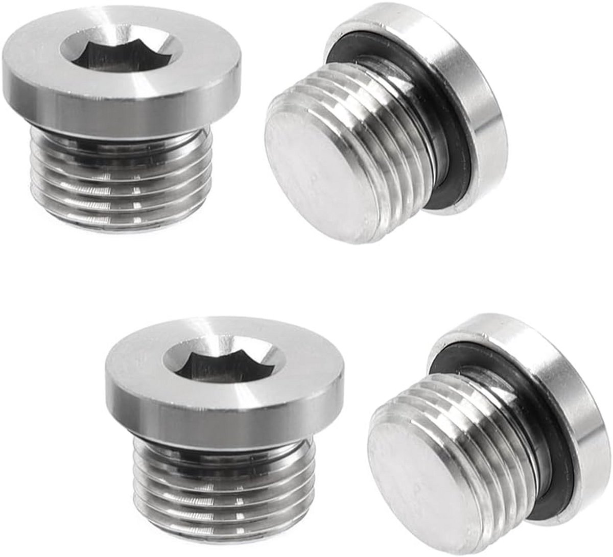 4 stuks roestvrijstalen afsluitstoppen 1/2 inch - afdekkappen voor waterleidingen