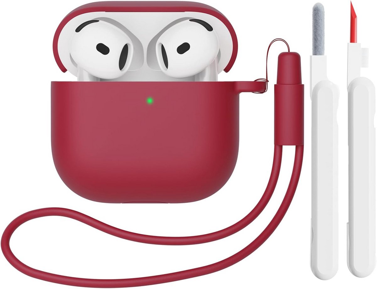 Duurzame Siliconen Case voor AirPods 4e Generatie (2024) met Reinigingsset