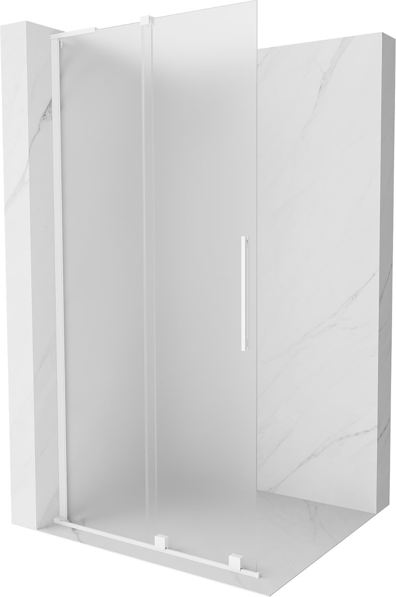 Mexen Velar L Schuifbare Walk-in Douchewand 120 x 200 , Frost 8 mm, Wit - 871-120-003-33-20