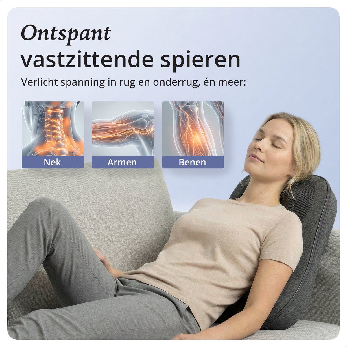 Lifeproducts Shiatsu Massagekussen met Warmtefunctie - afbeelding 2