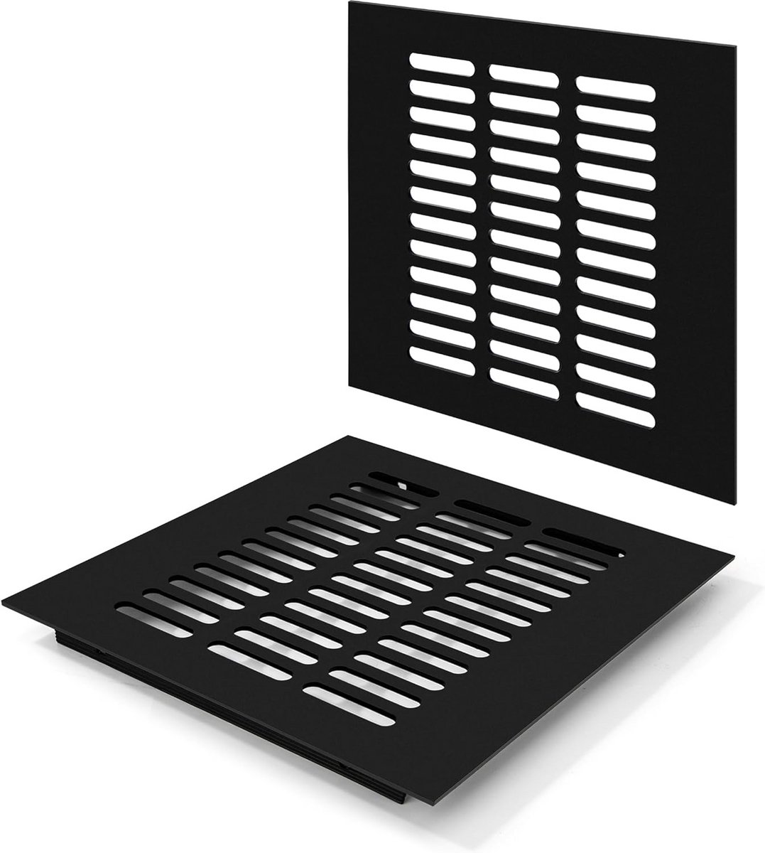 Zwarte Aluminium Ventilatierooster 200x200mm | Roosters voor Kast en Wandventilatie