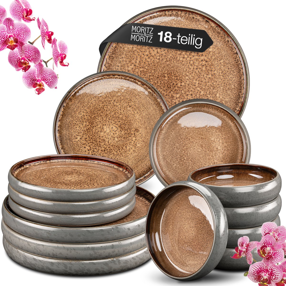 Moritz & Moritz SOLID 18-delige serviesset voor 6 personen Beige
