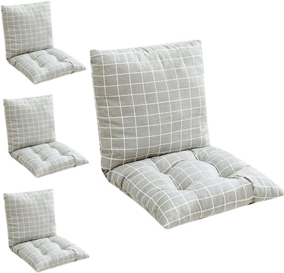 Set van 2 of 4 Dikke Stoelkussens met Bindbanden - Comfortabel Zitkussen voor Binnen en Buiten