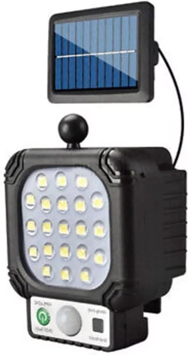 Zonnepaneel Buitenlamp met Bewegingssensor en 5 Meter Kabel voor Tuin en Terras