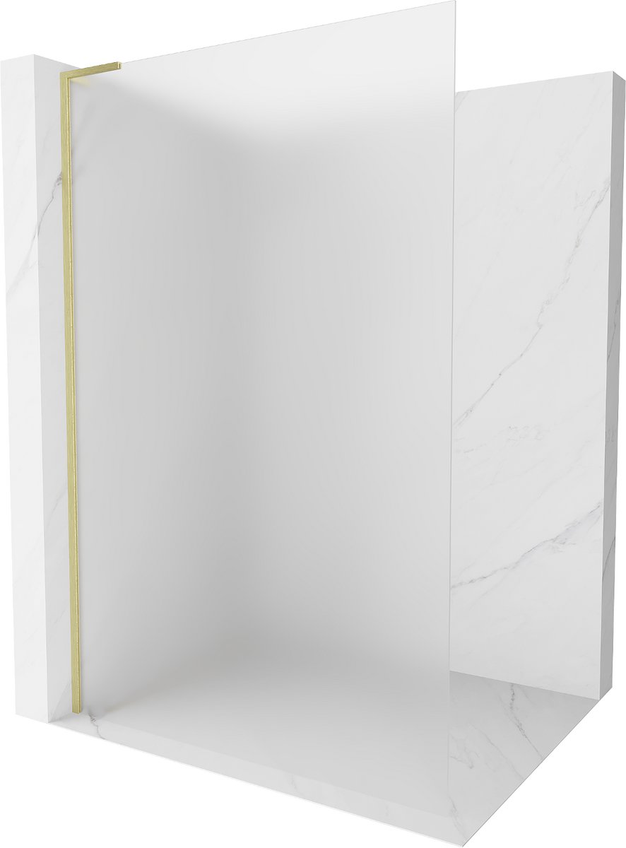 Mexen Kioto L douchewand Walk-in 80 x 200 , ijsbloem, geborsteld goud - 800-080-103-55-30