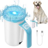 Hondenpootreiniger, 7.4V automatische pootreiniger voor honden met zachte siliconen borstel, hondenvoet wasmachine geschikt voor grote hond en kat verzorgen met modderige poten (blauw)