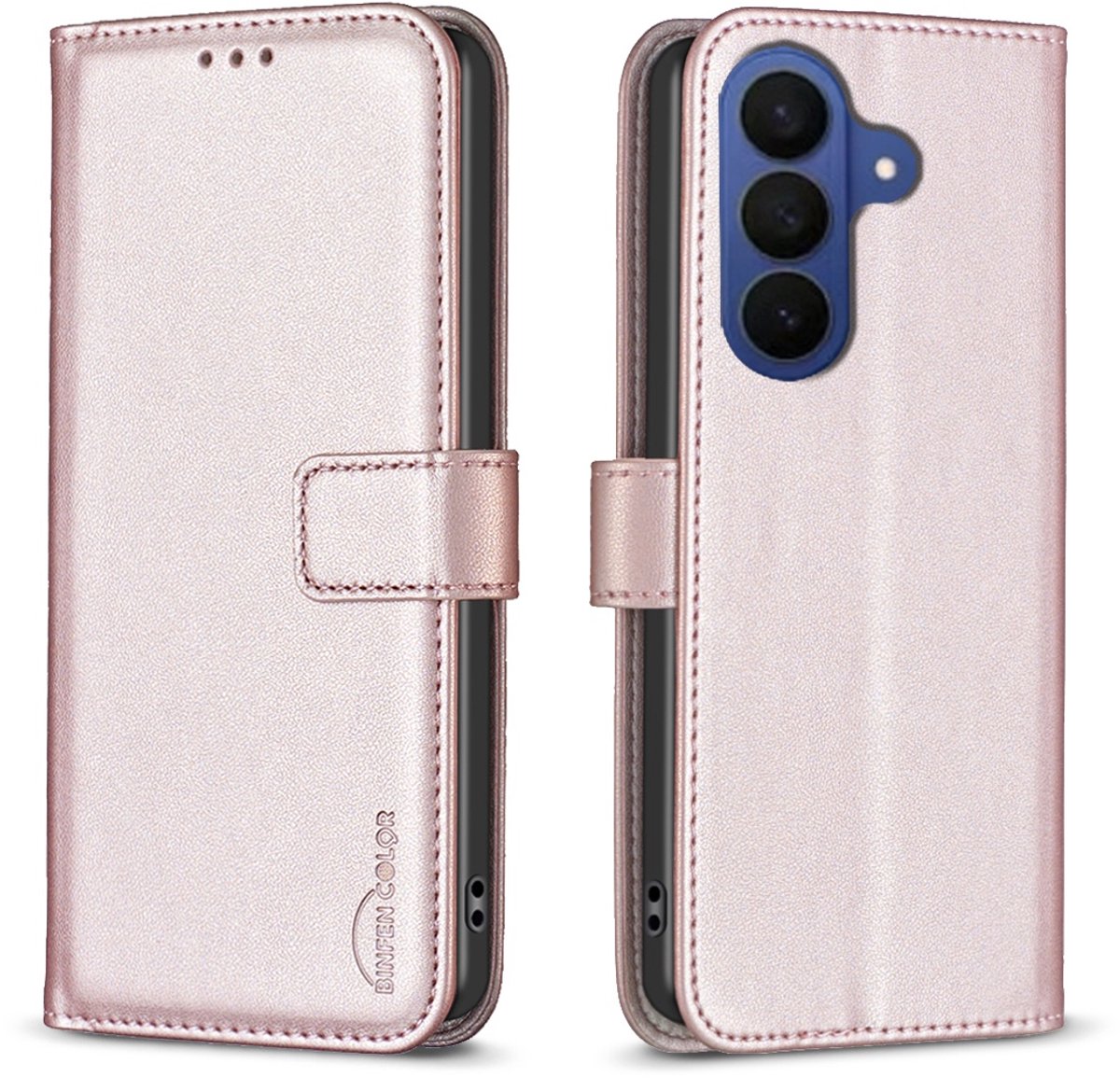 BINFEN Hoesje - Geschikt voor Samsung Galaxy A37 Hoesje - BINFEN Book Case - Rose Gold